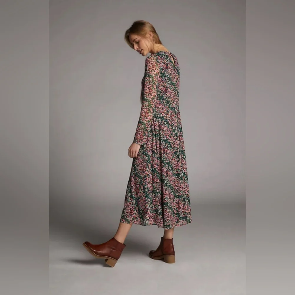 ✨ Anthropologie Fiona Maxi Dress Sz MP - Picture 4 of 11